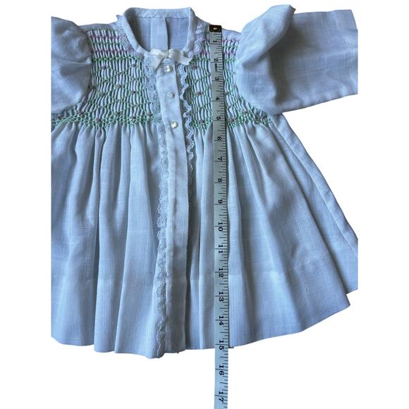 Vintage handmade smocked baby dress 3 mos - Picture 6 of 7